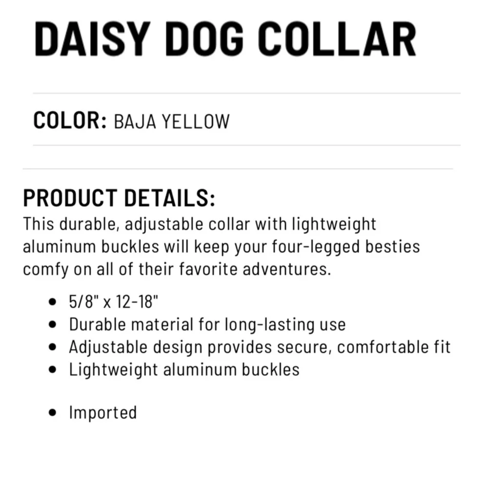 Life is Good Daisy Dog Collar- Baja Yellow